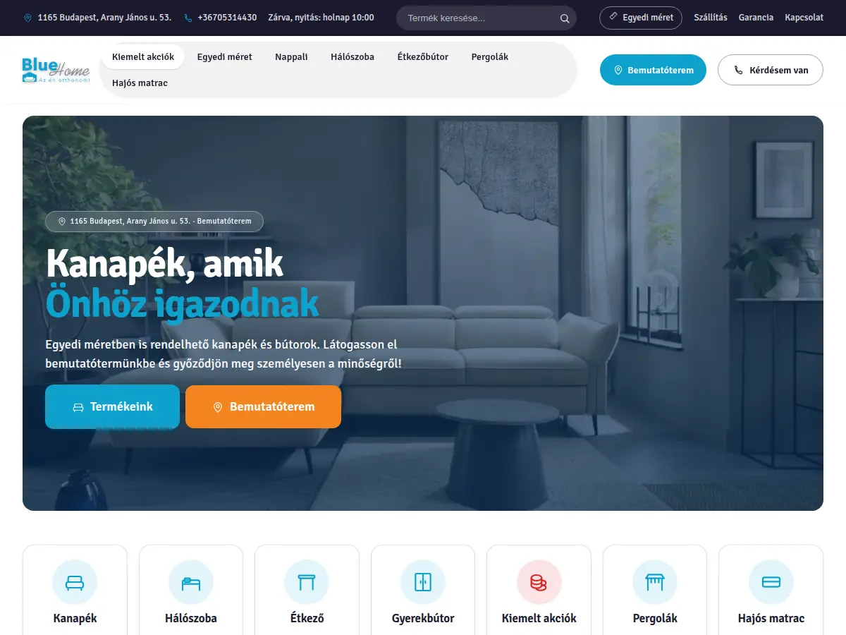 bluehome élő ügyféloldal, képernyőkép 2026. október 6.
